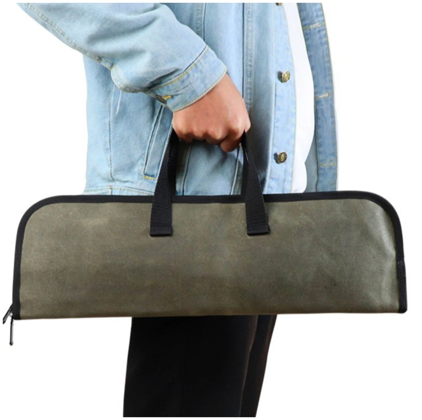 Multifunctional Oxford Cloth Chef Knife Storage Bag - Portable Zipper Knife Roll for Camping, Kitchen & Culinary Use