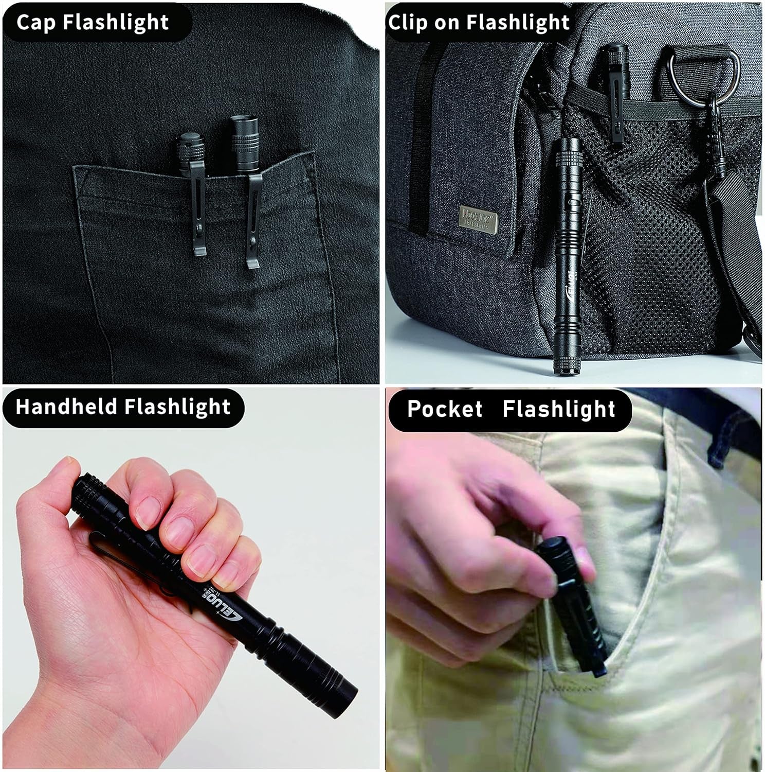 Handheld Pen Flashlight 150 Lumens Lamp Clip Mini Pen Light Small Pocket Penlight (2 Long ) (1)