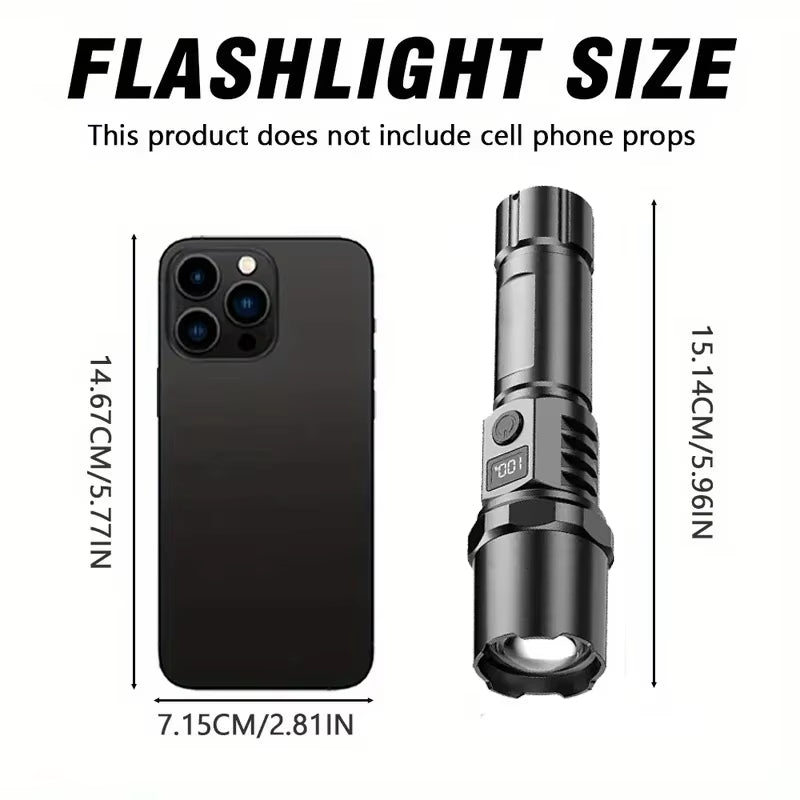 High Power Flashlight Type C Rechargeable Led Flashlight Powerful Torch Light for Camping Hiking Flash Light