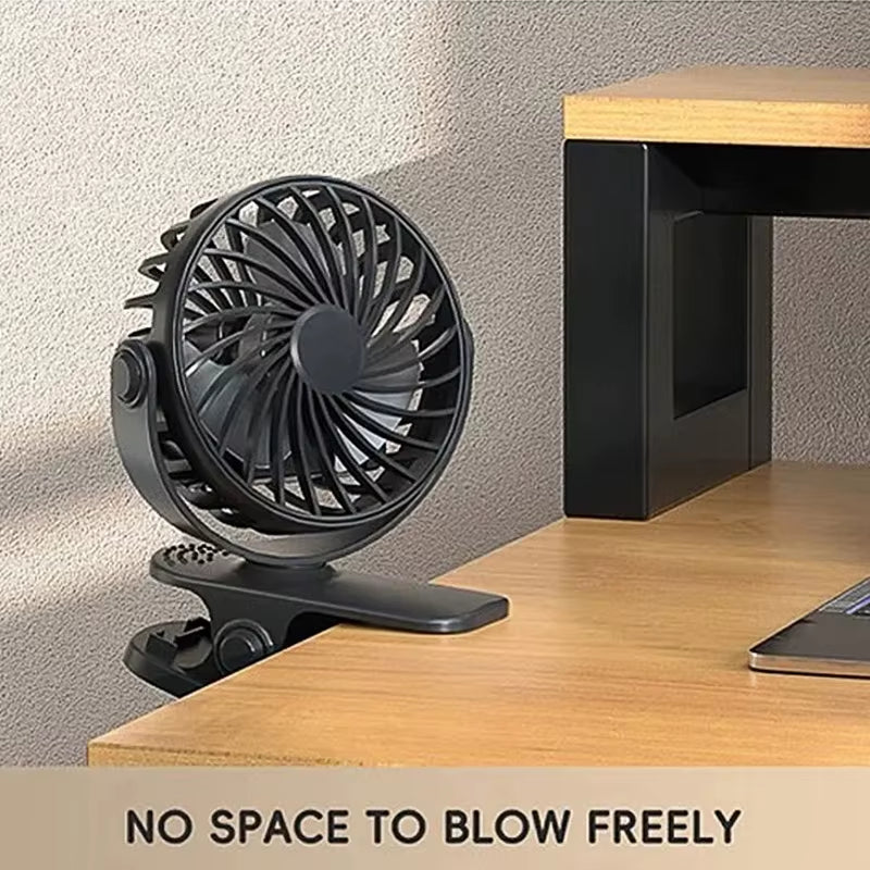 Rechargeable Portable Electric Fan 720° Rotating Hanging Clip Fan Night Light Air Cooler Outdoor Camping Small Fans Ventilador