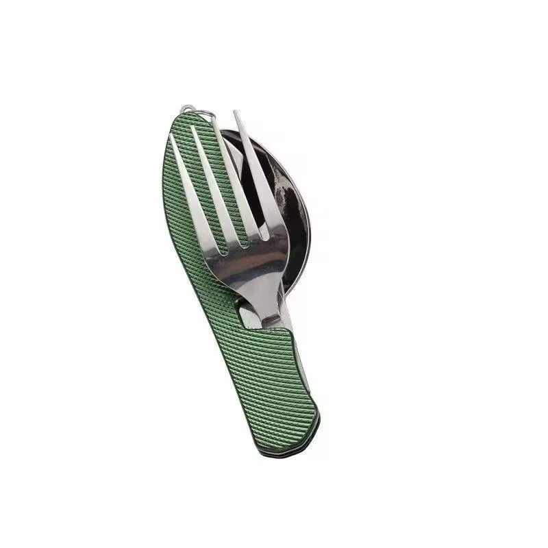 4 in 1 Camping Utensils Cutlery - Camping Stainless Steel Folding Pocket Kits for Hiking Survival Camping Travel