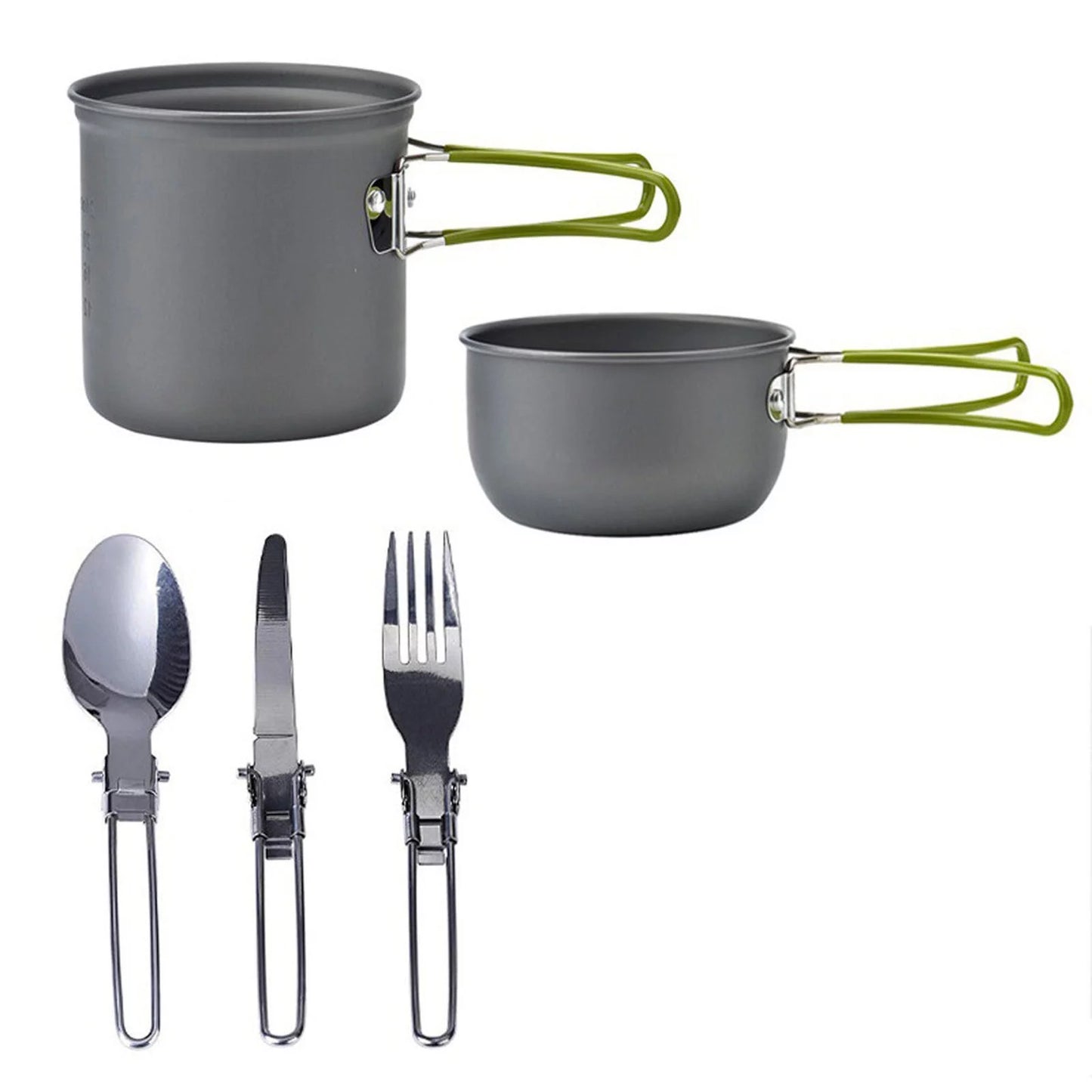 Srstrat 5PC Camping Cookware,Outdoor Portable Camping Pot 1-2 People Wild Picnic Barbecue Tableware Pot Portable Camping Pots and Pans Set for Outdoor Backpacking Camping Hiking Picnic