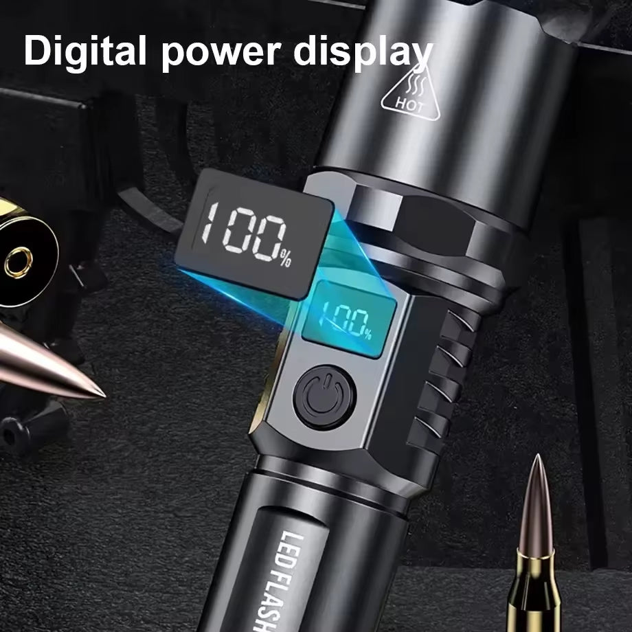 High Power Flashlight Type C Rechargeable Led Flashlight Powerful Torch Light for Camping Hiking Flash Light