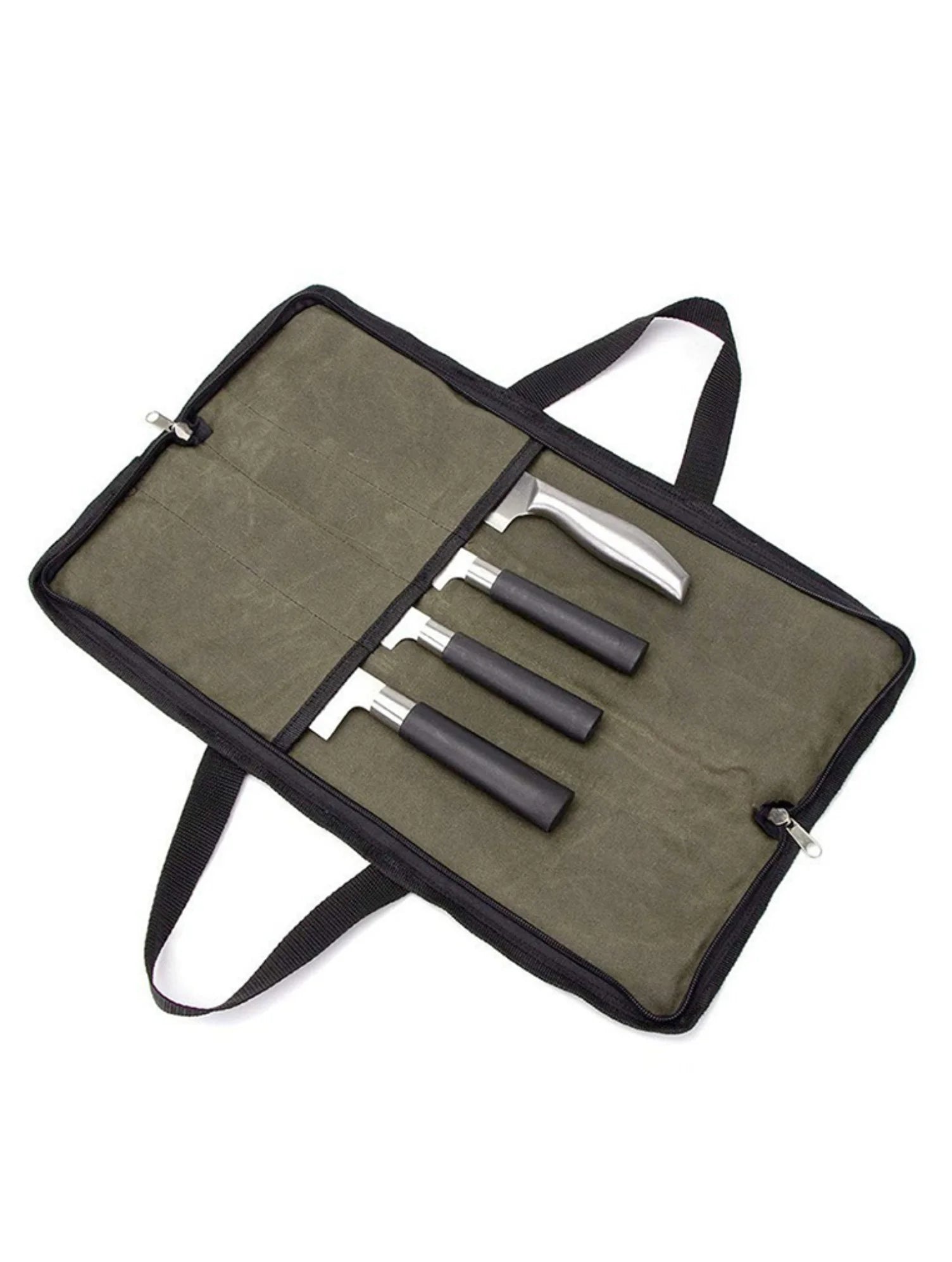 Multifunctional Oxford Cloth Chef Knife Storage Bag - Portable Zipper Knife Roll for Camping, Kitchen & Culinary Use